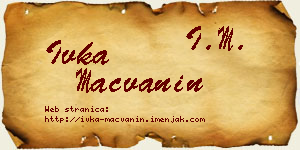 Ivka Mačvanin vizit kartica